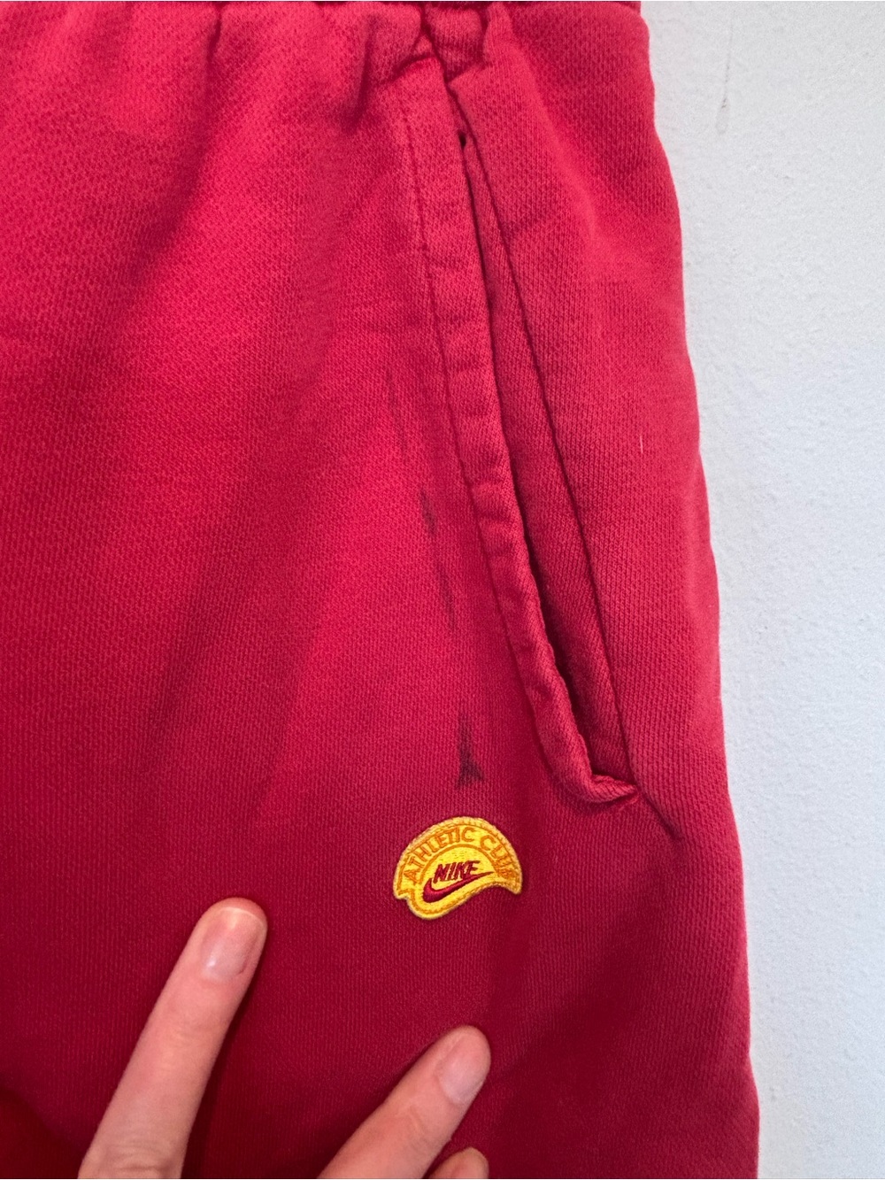 Nike Red Shorts with Orange Drawstring and Logo - Picture 4 of 5